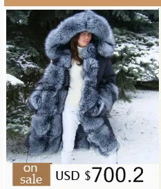 FURSARCAR New Winter Parka Luxury Women Natural Fur Jacket With Real Fox Fur Collar& Cuff Female Fashion Long Parkas Coat