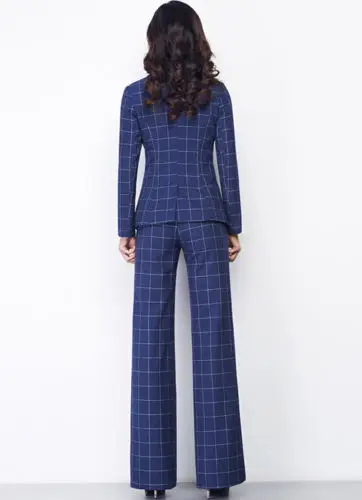 The-fashion-Pants-suit-Blue-With-White-Squares-Woman-Blazers-Casual-Suit-2-Pcs-of-Lady (2)