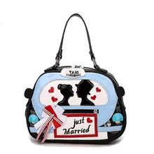 Creative Appliques Embroidery Fashion Shoulder Bags For Women 2016 High Quality Women Handbag Famous Brand Ladies Totes T601
