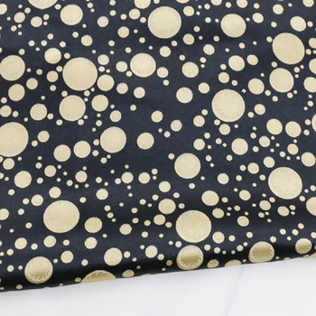 

100cm*148cm Black with coffee polka dots print satin Lining fabric sewing coat jacket bags lining cloth textile