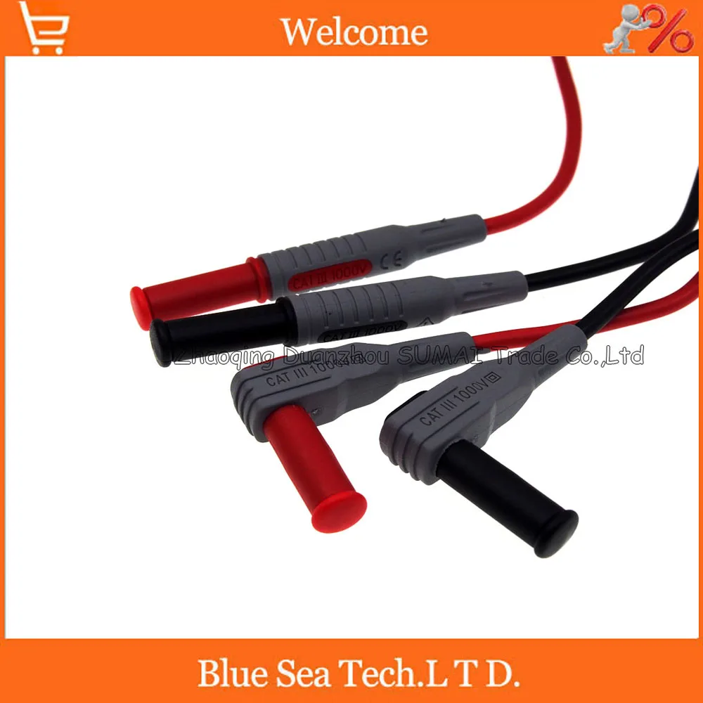 

Copper 4mm audio banana plug extended cord with 1M cable 14AWG,2.0 sq, 15A CATIII 1000V,Silicone test cable for multimeter