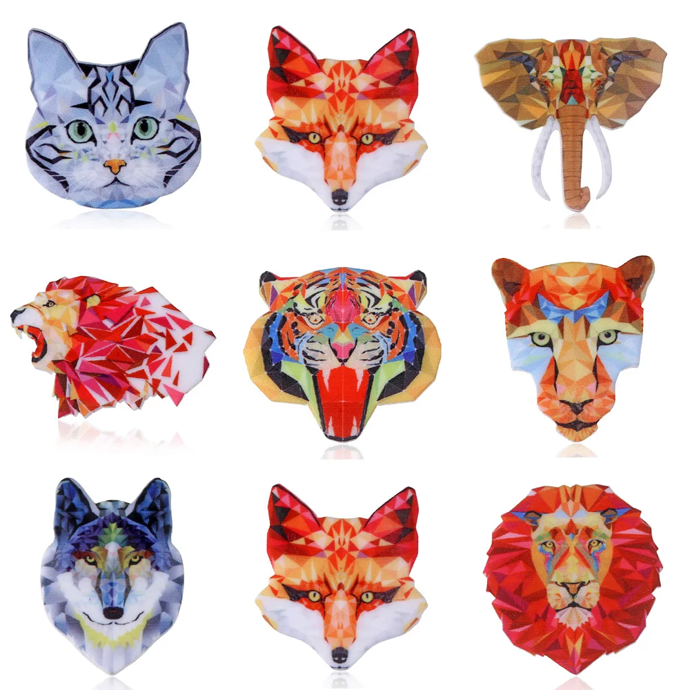 

Hot Coat Animal Brooch Accessories for Women Acrylic Enamel Lion Cat Pins Metal Scarf Pins Christmas Gift Weddings Dress Jewelry