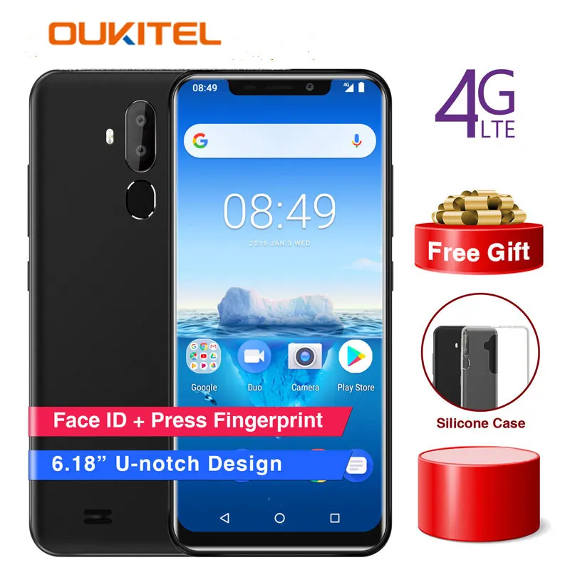 

Original OUKITEL C12 Pro 6.18" 19:9 Android 8.1 Mobile Phone MT6739 Quad Core 2G RAM 16G ROM Fingerprint 4G 3300mAh Smartphone