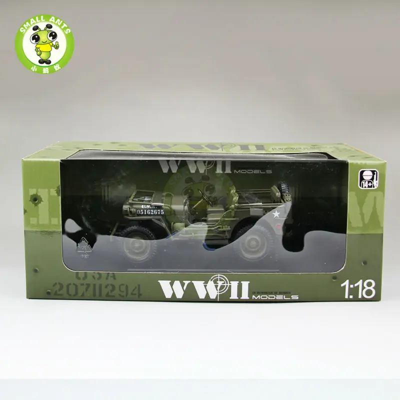 1/18 1/4 тонн США Армейский Джип WILLYS Топ вниз литой автомобиль модель игрушки Welly армейский зеленый