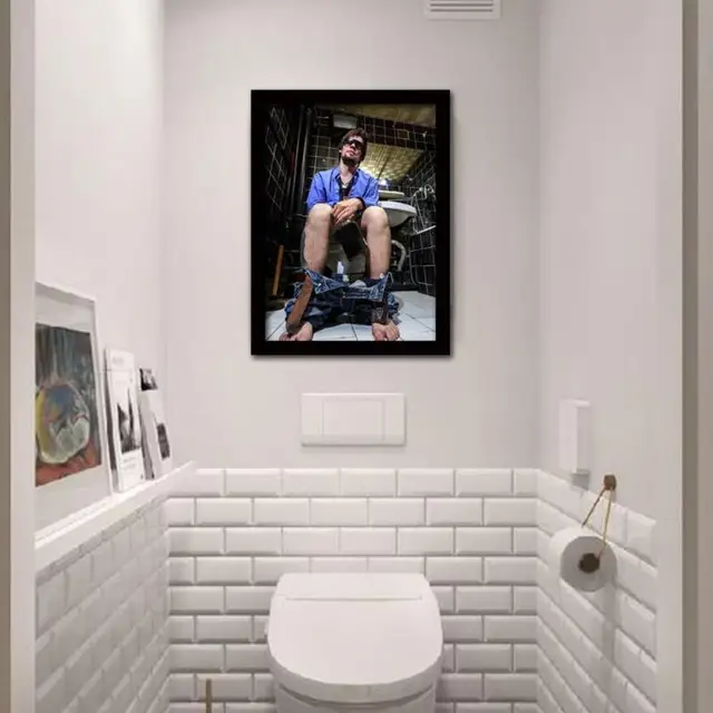 Chic Man Design Prints Fashion Home Decor Toilet Room Modern Chic Man Design Prints Fashion Home Decor Toilet Room Modern Canvas Wall Picture Vogue Casual