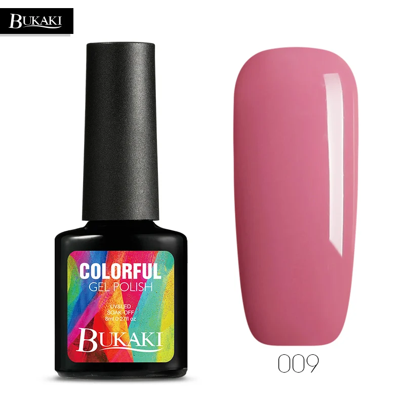 BUKAKI, 29 цветов, французский обнаженный лак для ногтей, советы для дизайна ногтей, УФ-лак, гибридный сахарный клей для ногтей, нужен верхнее Базовое покрытие, грунтовка для ногтей - Цвет: 009