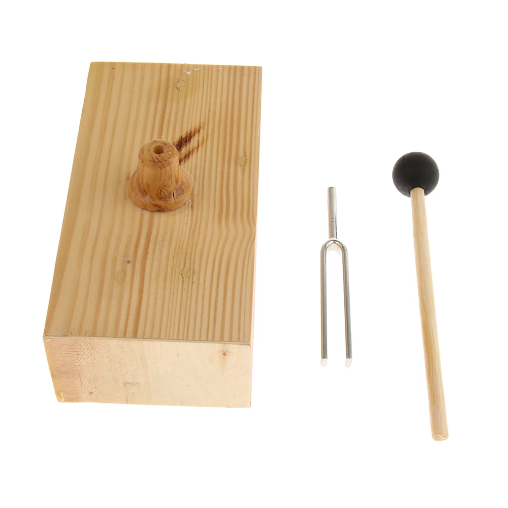 440HZ Tuning Fork + Hammer Ball + Wooden Resonant Box Diagnostic For Acoustic Instrument Set