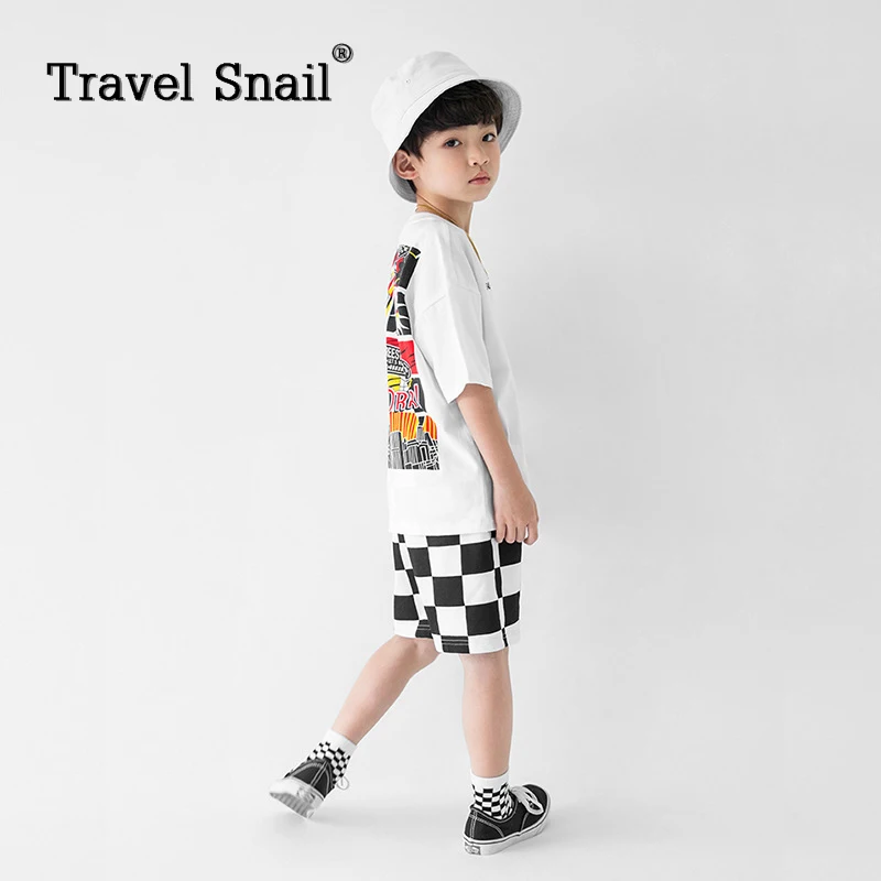 

[Travel snail] boys t-shirts or shorts sets for boys kids clothes shorts for boys t-shirts cotton 4-9 yrs 2018 Summer New
