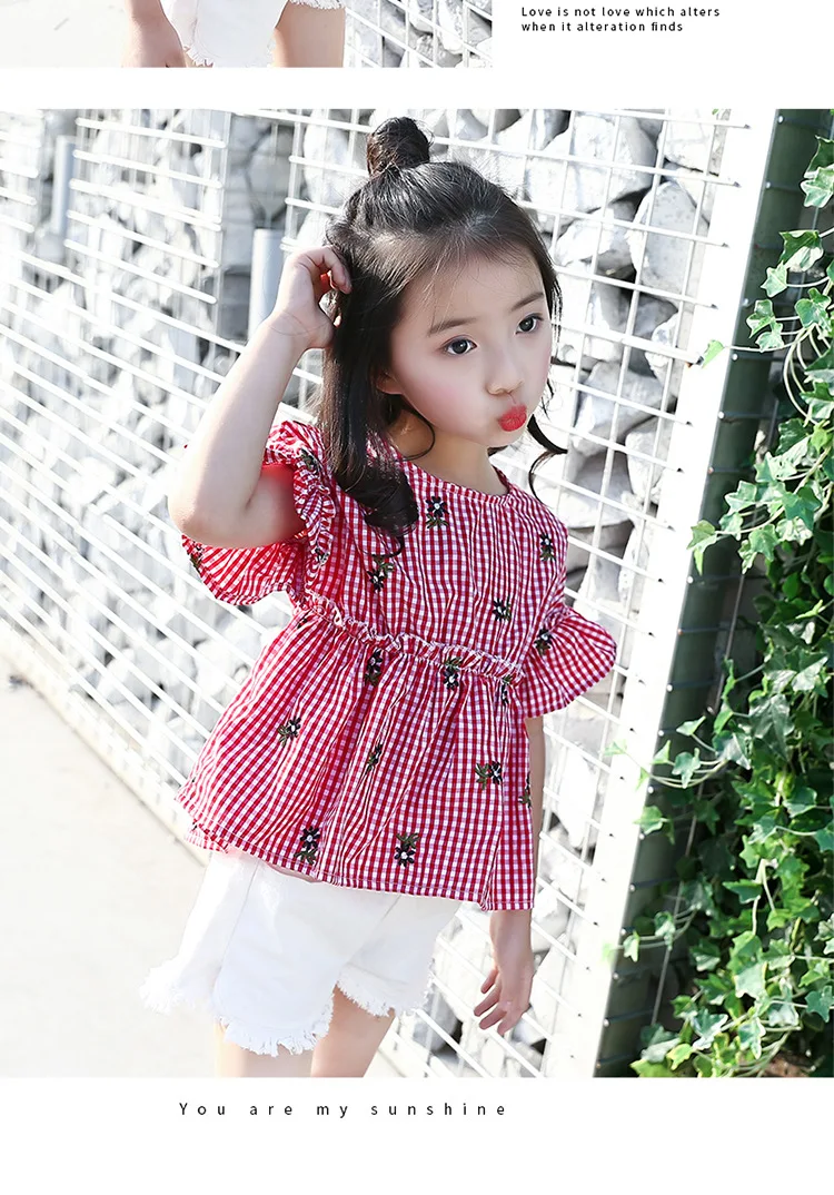 Children's T-shirt Girls Baby Summer Cute style Beautiful girl chiffon Printed loose T-shirt top for angel kids clothes (13)