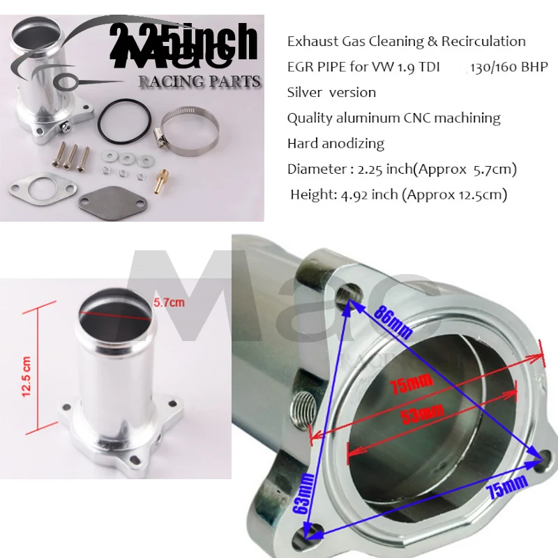 57MM Wholesale EGR Valve Replacement Pipe For 1.9 TDI  VW 130/160 BHP Diesel EGR Delet Kit vw egr valve tdi egr valve diesel