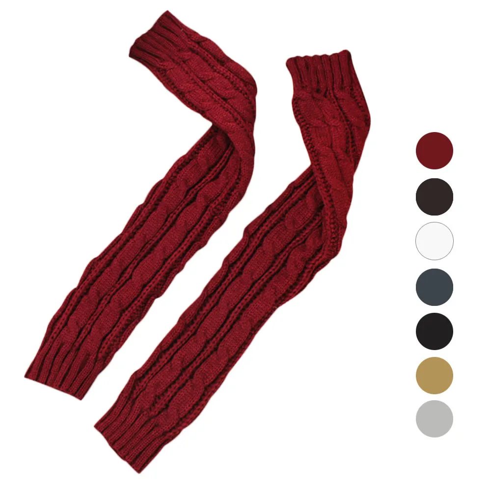 Ходовой товар 6 видов цветов Для женщин вязаные длинные перчатки митенки женские зимние перчатки Осенние перчатки без пальцев Варежки H19