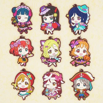 

Love Live Lovelive Sunshine Aqours Anime Kanan Mari Chika Yoshiko Ruby Dia Hanamaru Kunikida Halloween Rubber Keychain