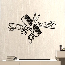 

Barber Shop Sticker Name Scissors Clipper Hair Salon Decal Neutral Haircut Poster Vinyl Wall Art Decals Decor Windows Decoration