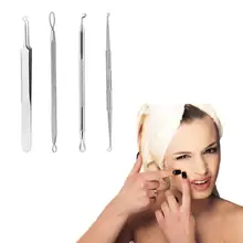 4 шт./1 набор из нержавеющей стали, угревая игла, Удаление Прыщ, шрам, акне удаление акне, набор инструментов для удаления игл 2U1221