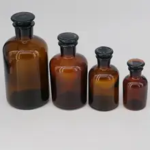 60 мл 125 мл 250 мл 500 мл 1000 мл 2500 мл коричневые стеклянные бутылки с узким горлышком со столешницей посуда для химической лаборатория