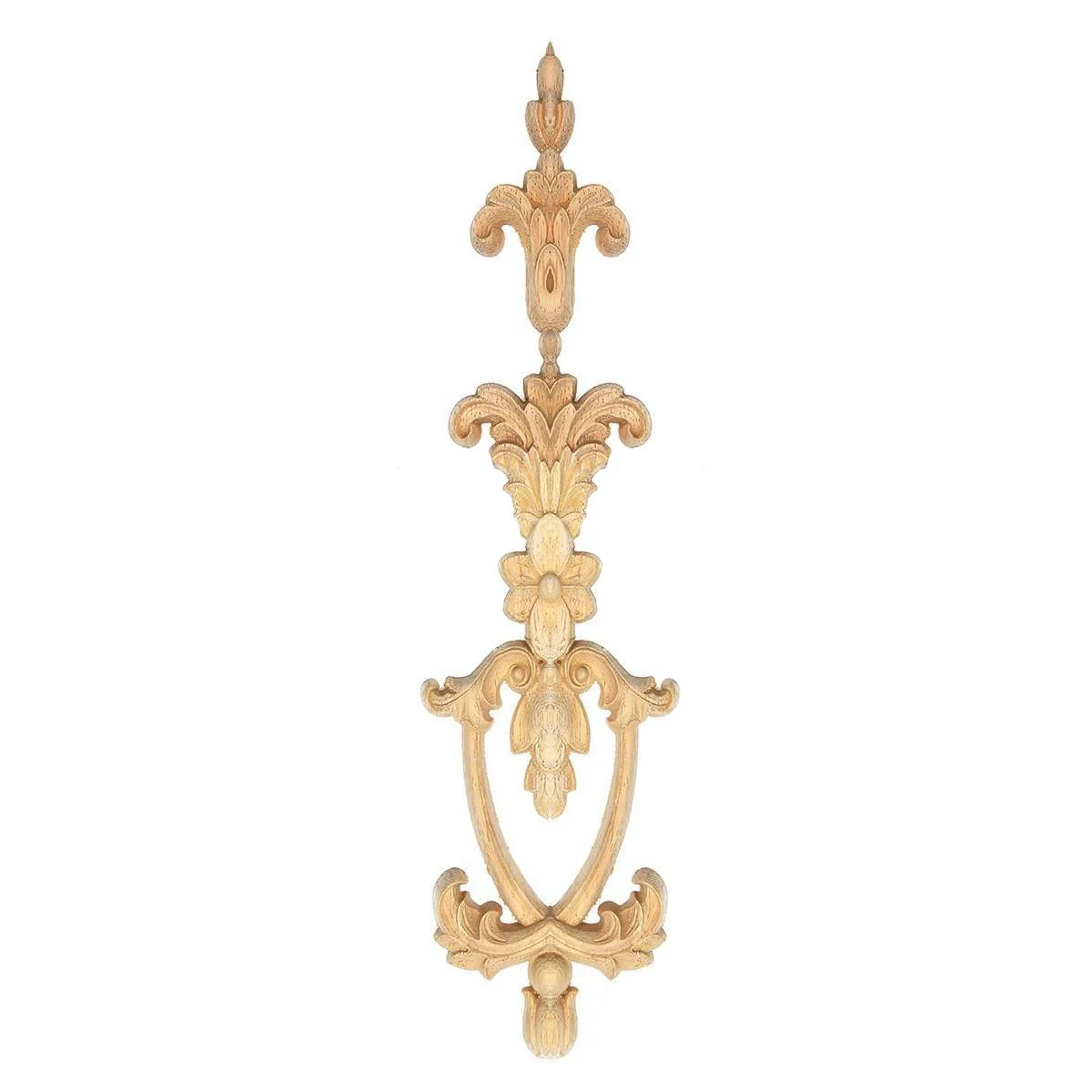 Wood Carved Corner Onlay Applique Unpainted Frame Decal Furniture Door Bed Decorative Wooden Flower