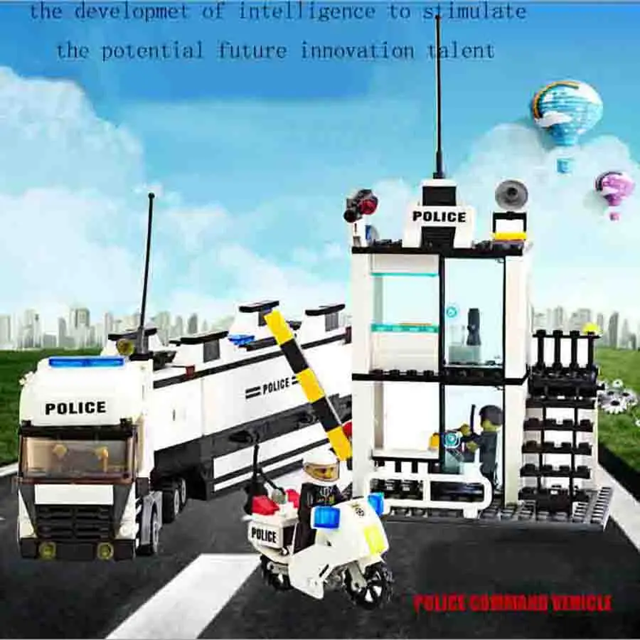 

511 PCS blocks the police command post Fancy to hold small particles assembled building blocks toys