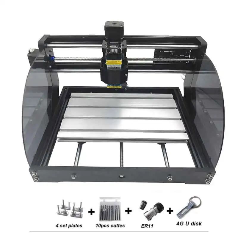 DIY CNC 3018 Pro Max 3 оси PCB фрезерно-гравировальный станок GRBL управления с 500 МВт/2500 мвт/3500 МВт/5500 МВт/15 Вт лазерная мышь - Цвет: P3018