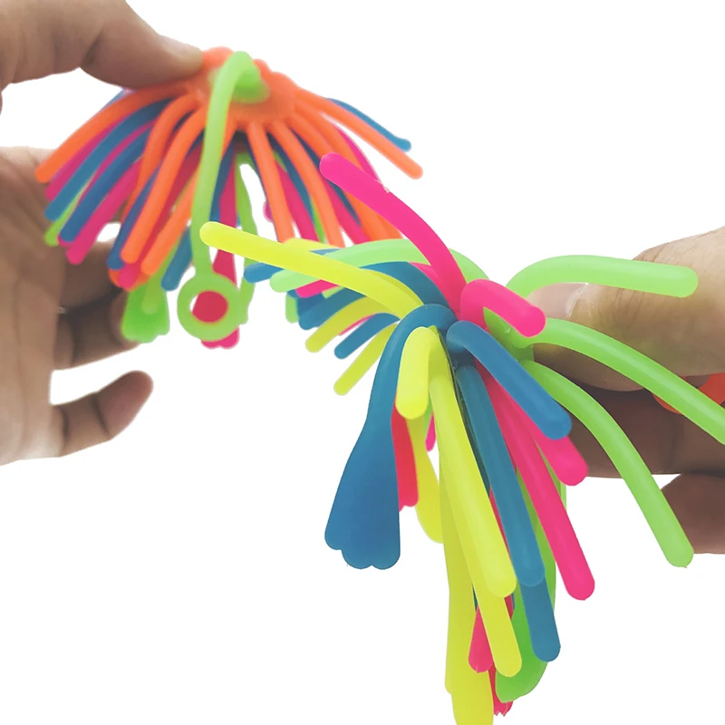 TPR Squishy Rope Noodle Ball Soft AntiStress Decompression Rope Pressure Funny Squishies Extrusion Toy Wholesale
