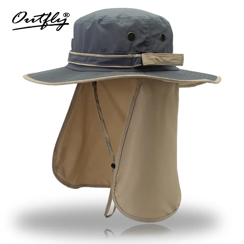 Wide Brim Men Women Bucket Hat With String Waterproof Outdoor Fishing