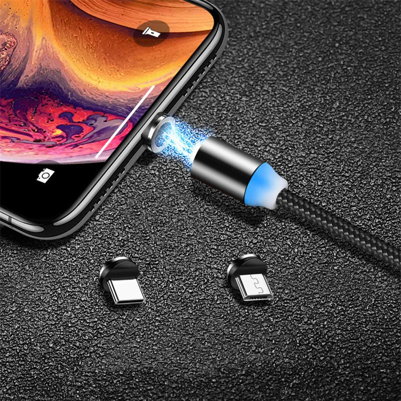 Светодиодный магнитный usb кабель для зарядки кабеля USB type C Магнитный зарядный