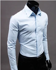 17 цветов мужские формальные Яркие Рубашки мужские slim fit мужской костюм одежда Топ распродажа - Цвет: 2