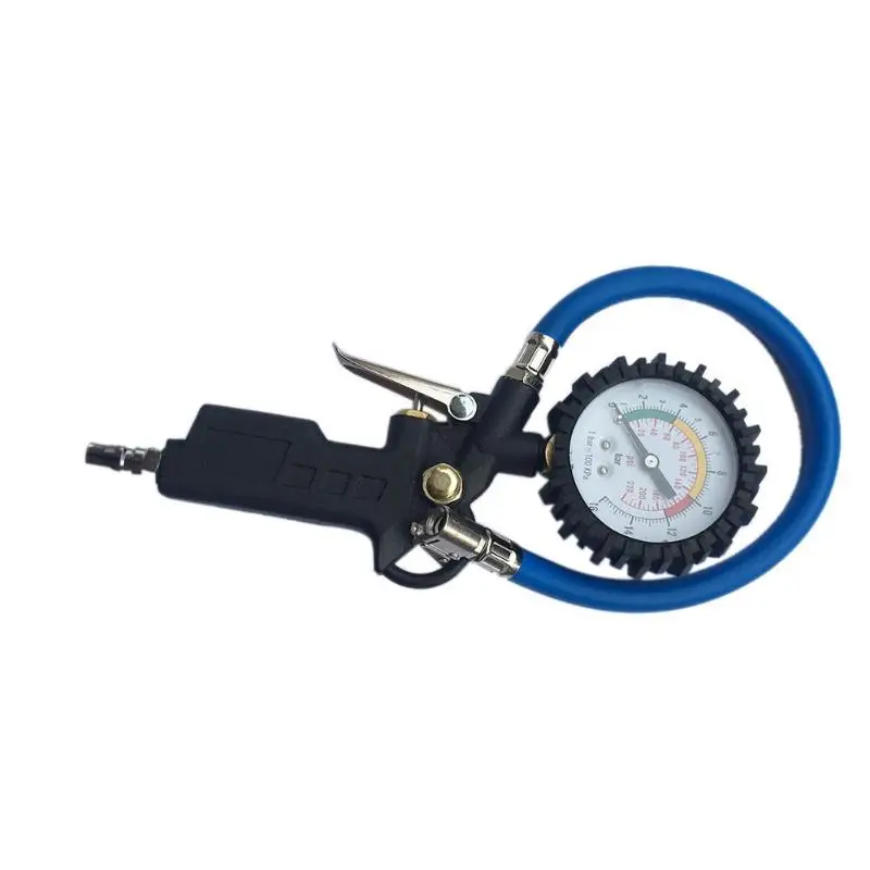 Pressure Car Tire Air Gauge Dial Meter Vehicle Inflation Gun Self locking Pistol Grip Trigger Inflator For Auto 220PSl|Манометры| |