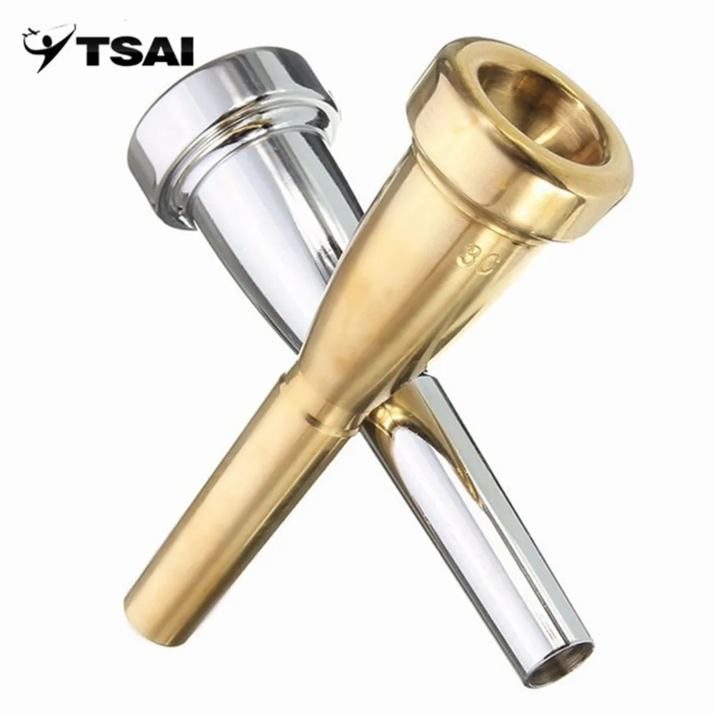 TSAI Stainless Steel 3C Trumpet Mouthpiece For Yamaha For Bach Metal High Register And C Trumpet Accessories Two colors Hot