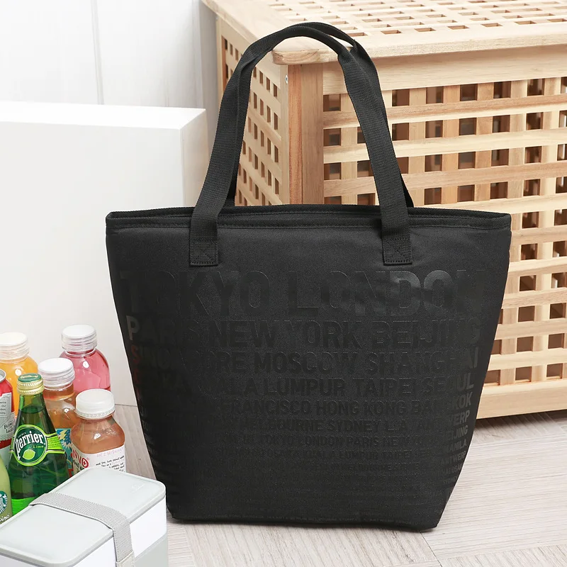 

large capacity cooler bag thermal lunch picnic cool bag ice pack insulated shop tote bag thermos meal drinks wine insulation bag