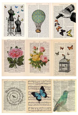 

18pcs/pack Retro newspaper / flower handbook material vintage Decorative Sticker DIY Diary Scrapbooking Sticker