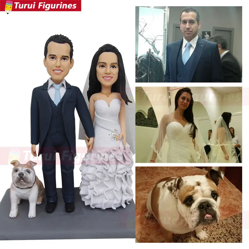  Turui Figurines custom wedding invitation cake topper dress suits ring personalised with name and d - 33056331023
