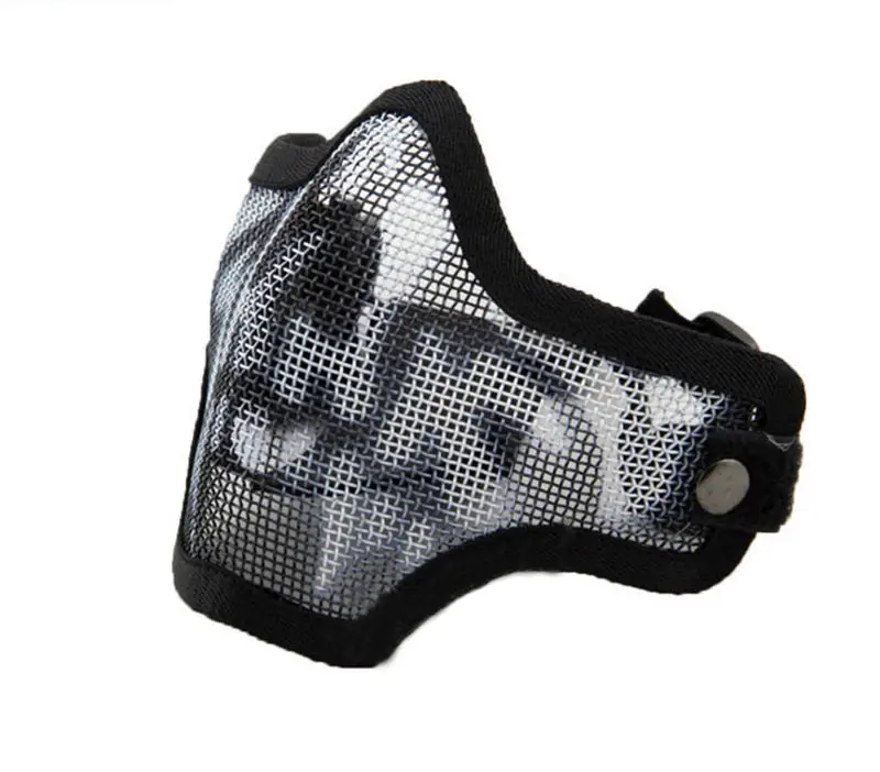 

Protection outdoor hiking Durable Iron Face Airsoft Mask Metal Wire Mesh Lower Half Mask Military Sports Metal Mesh Protective