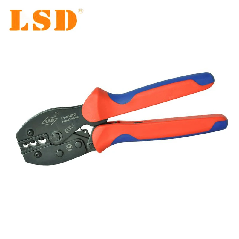 LY-616TD Hand Crimping Tools for crimping non-insulated cable links 4-6 6-10 10-16mm2 12-6AWG Ratchet Pliers crimper | Инструменты