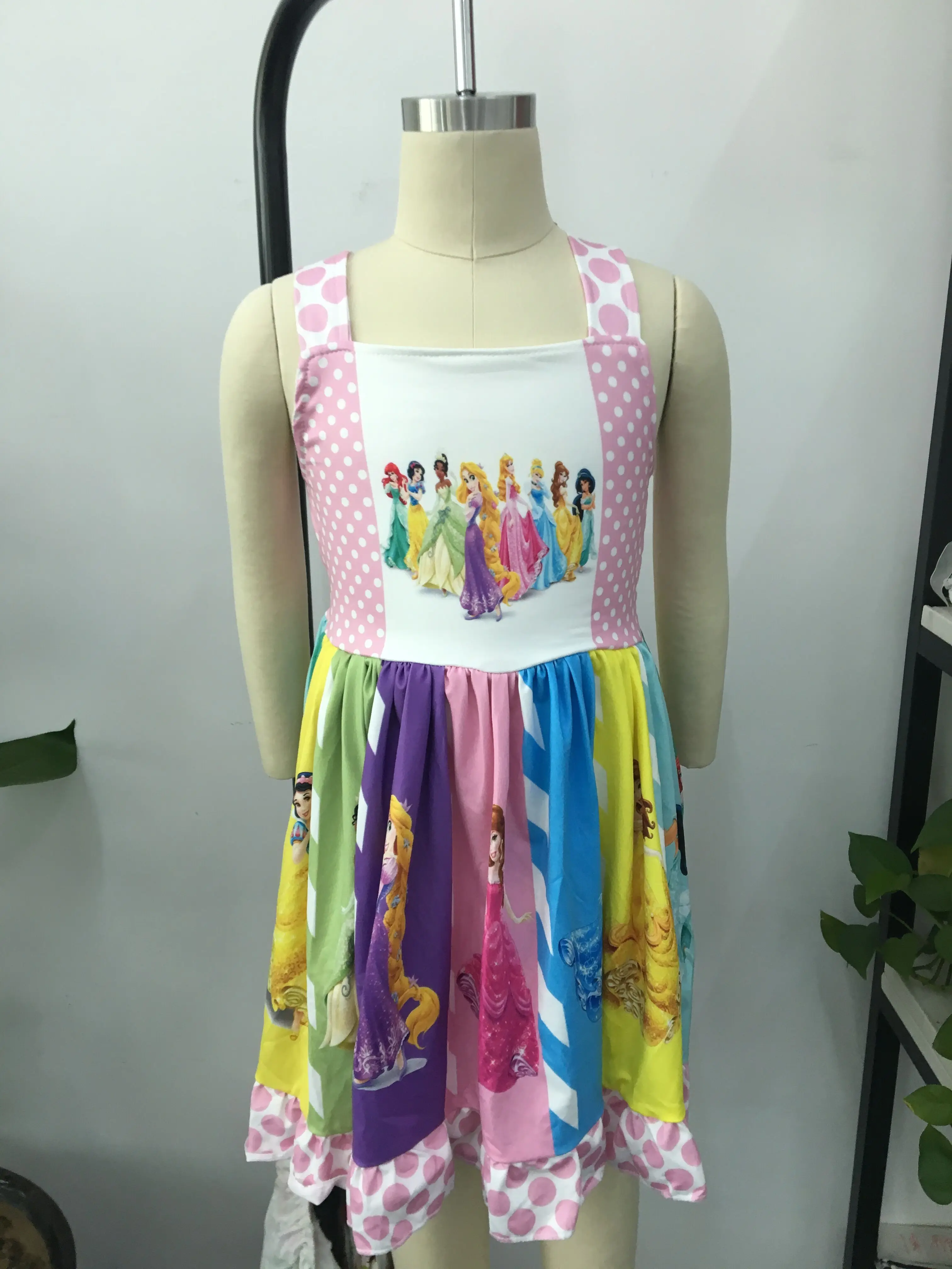 

Kids super cute princess twirl dress children summer fancy sleeveless dress