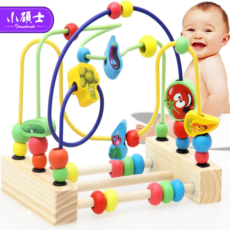 Brinquedo de Madeira de Matemática Educacional para as para as Crianças do Bebê Contando Círculos Ábaco Talão Labirinto Fio Montanha Russa Montessori Crianças do Bebê