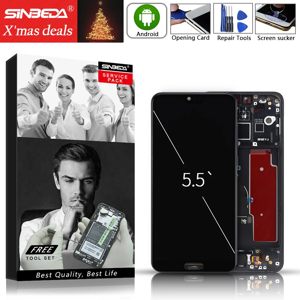 

Fingerprint Sensor 6.1" Original LCD For HUAWEI P20 Pro LCD Touch Screen Digitizer Assembly Replacement CLT-AL01 P20 Pro Display