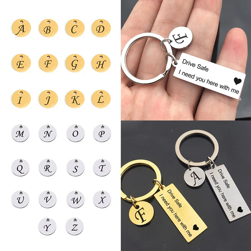 

Drive Safe Keychain Keyring I need you here with me Engraved 1PC Hot Sale Gifts Couples High Quality A-Z Valentine 26 Letters