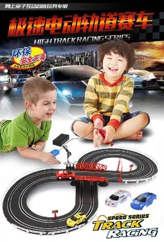 

Electronic Railcar Plastic Orbit High Track Racing Car games slot car hand generate rc Toys Track Toy for Kids
