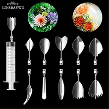 10 PÇS/SET 3D Flores Folhas Geléia Arte Ferramentas de Arte Ferramentas Pudim de Gelatina Gelatina Bico Pétala Padrão Decoração Ferramenta Hot