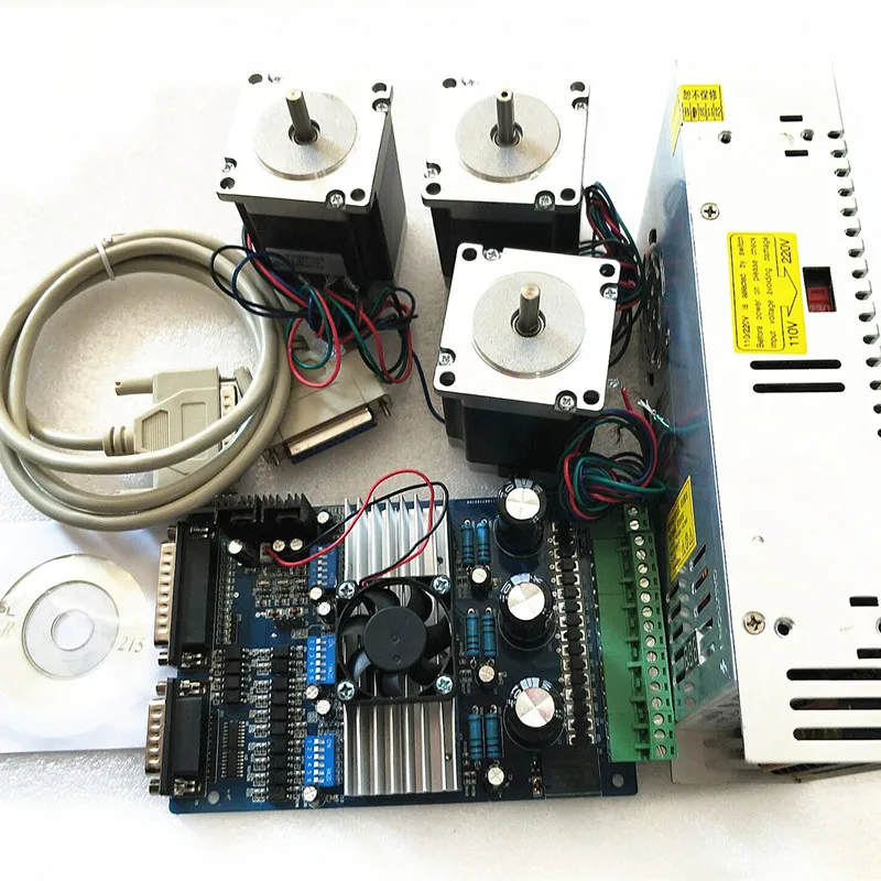 

NEW 3Axis Nema 23 Stepper Motor 255oz-in & Driver Board TB6560 3.5A+ 220V Power Supply 350W+ CNC KIT/ROUTER for cnc