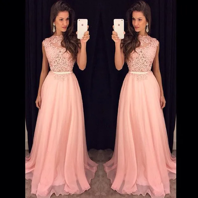 vestido de gala rosa