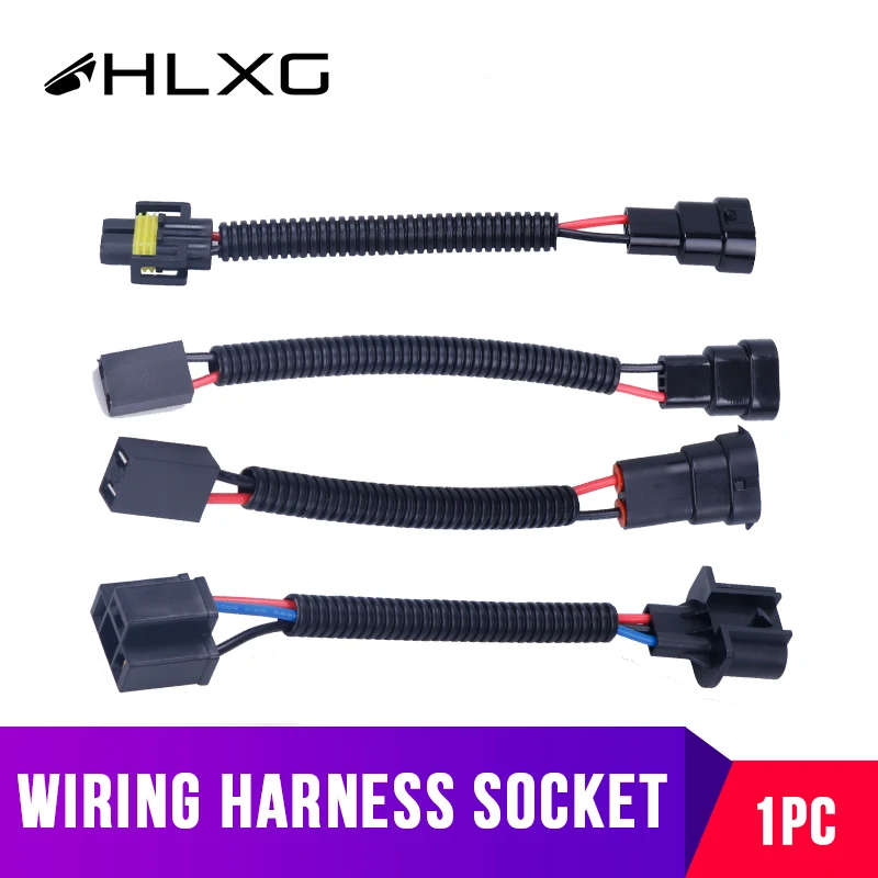 

1 piece hlxg female H7- male H11/9005/9006 H13 plug power Male HB4 H11 H8 hb3 to H7 Female coonector socket relay wire adapter