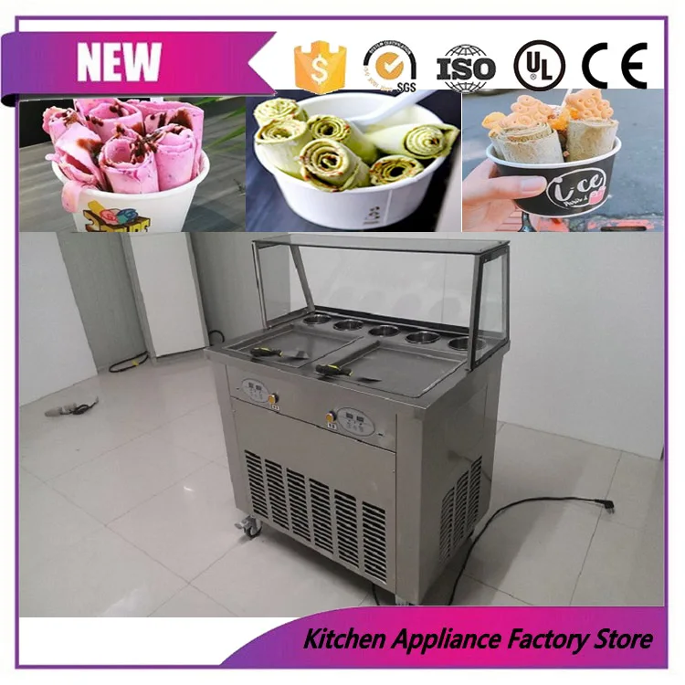 110V/220V separately control cold stone liquid nitrogen roller ice