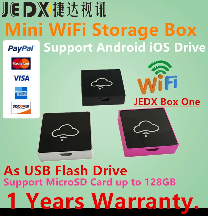 JEDX BoxOne мини WiFi Беспроводная коробка для хранения Жесткий диск USB драйвер