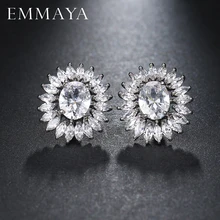 EMMAYA вечерние серьги-гвоздики большого размера 5 цветов с фианитами для девочек без никеля