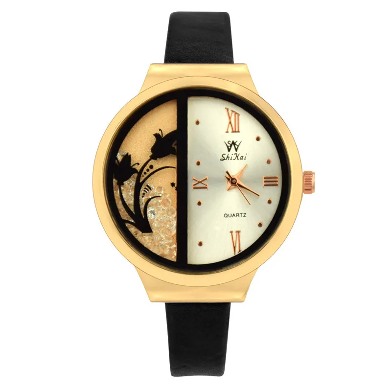 

Luxury Retro Design Watch Women Casual Quartz Watches Roman Numerals Leather Ladies Wristwatch Fashion Dress Clock reloj mujer/D