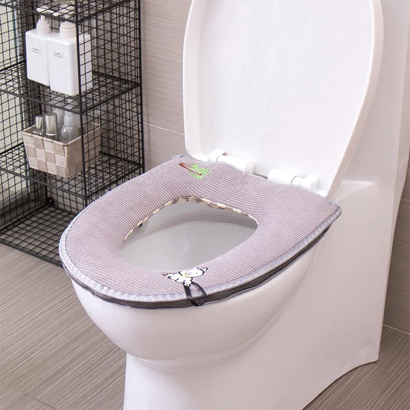 Bathroom Toilet Seat Closestool Washable Soft Warmer Mat Cover Pad Cushion