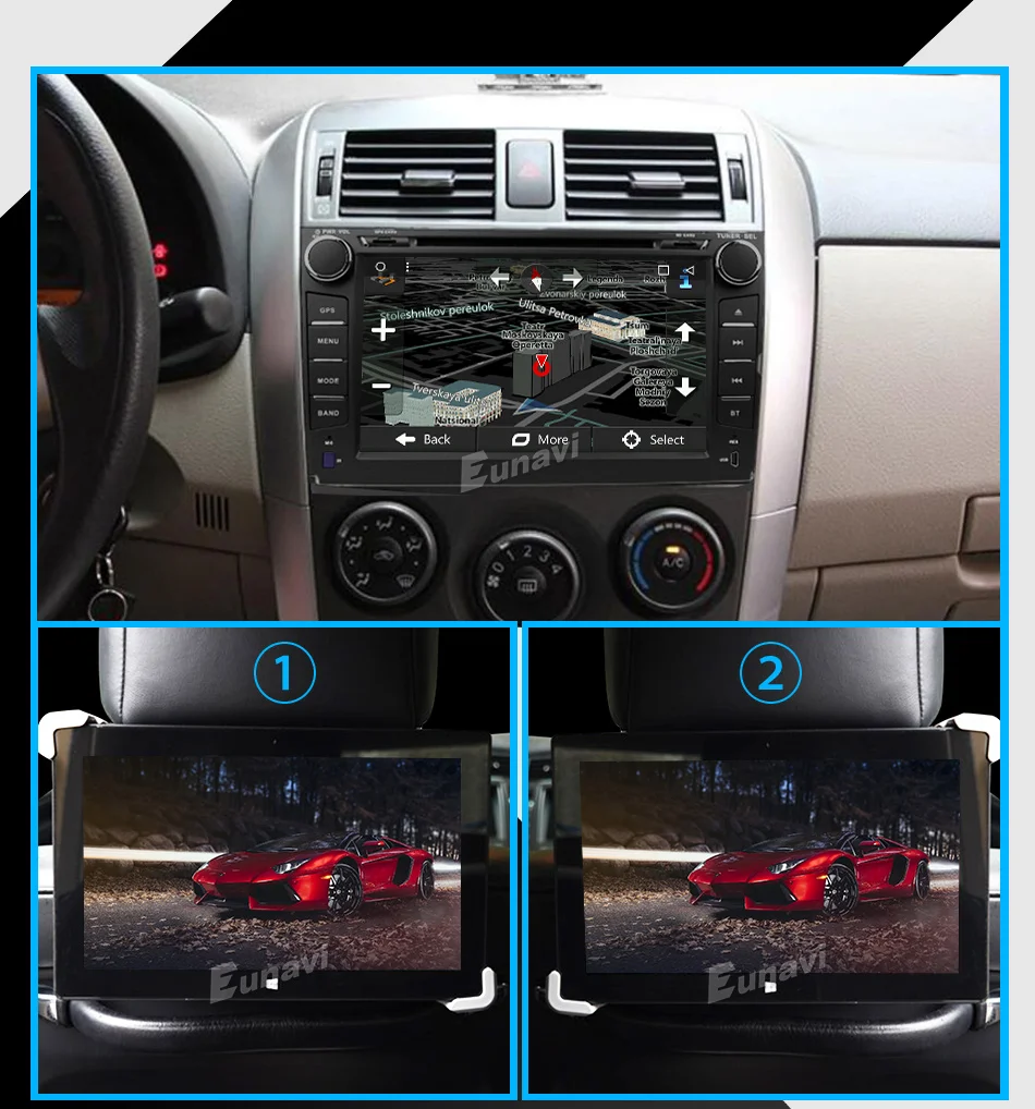 Best Octa core 2 din Android 8.1 car dvd radio player stereo gps for Toyota Corolla 2007 2008 2009 2010 2011 2G RAM capacitive screen 16