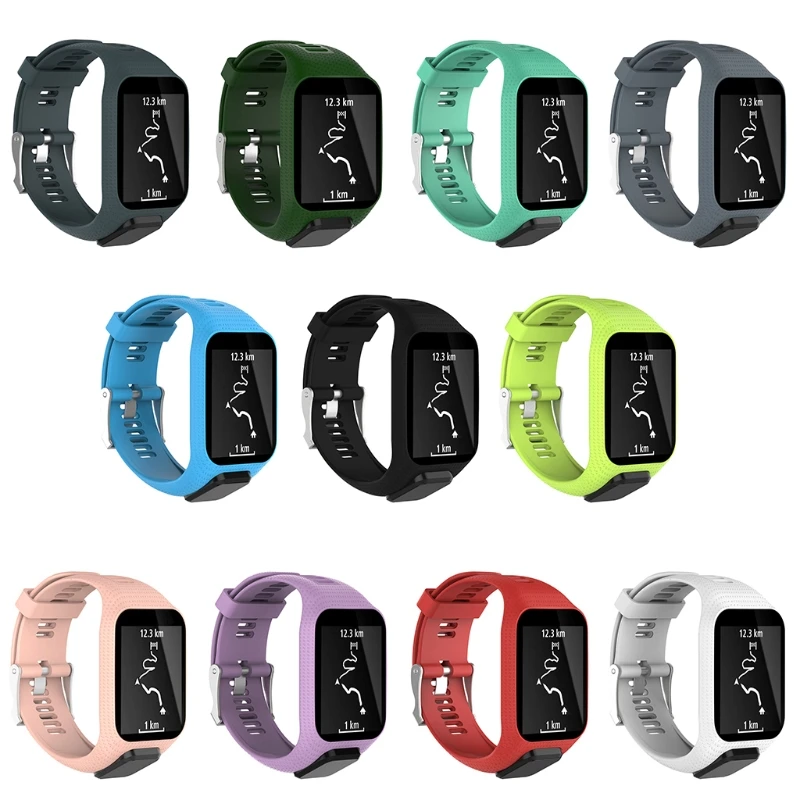 Silicone Wrist Strap Watch Band Replacement For TomTom Runner 2 3 Spark 3 GPS Watch 1 Pc