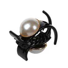 Ожерелье из жемчуга и Стразы Украшенные контактный зажим для волос коготь волос аксессуары для Для женщин и девочек